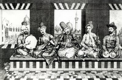 A Group of Oriental Musicians by English School